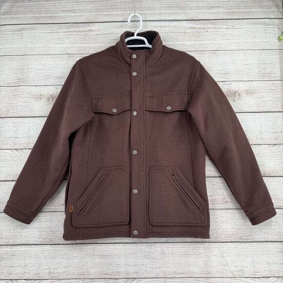 Sorel Jacket Mens Medium Brown Wool Blend Outdoor Full Zip Snap Pockets Workwear - Picture 1 of 14